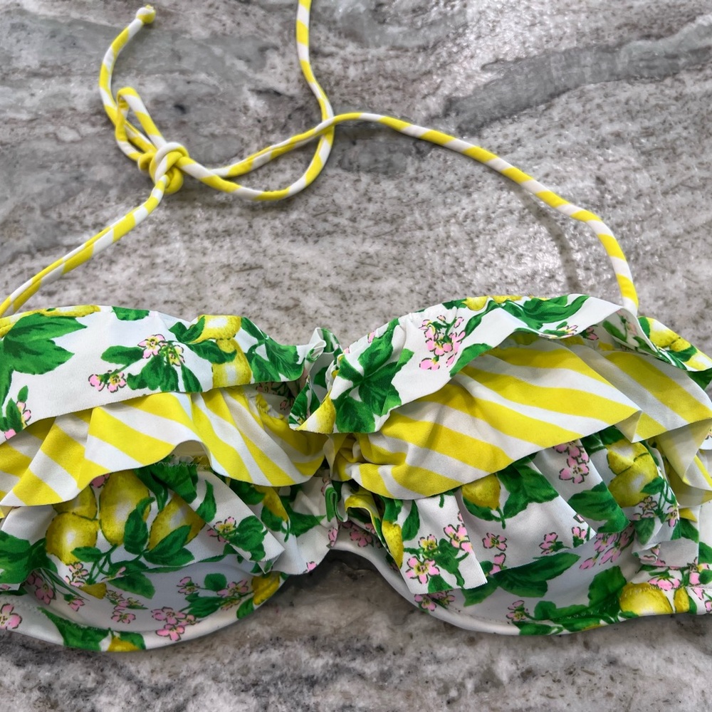 Victoria's Secret Lemon Print Bikini Top